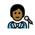 Bagaimana Singer: Medium-Dark Skin Tone emoji terlihat di Openmoji.