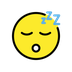 Bagaimana Sleeping Face emoji terlihat di Openmoji.