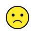 Bagaimana Slightly Frowning Face emoji terlihat di Openmoji.