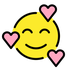 Bagaimana Smiling Face with Hearts emoji terlihat di Openmoji.