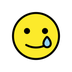 Bagaimana Smiling Face with Tear emoji terlihat di Openmoji.