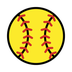 Bagaimana Softball emoji terlihat di Openmoji.