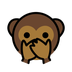 Bagaimana Speak-No-Evil Monkey emoji terlihat di Openmoji.