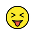 Bagaimana Squinting Face with Tongue emoji terlihat di Openmoji.