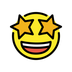 Bagaimana Star-Struck emoji terlihat di Openmoji.