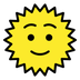 Bagaimana Sun with Face emoji terlihat di Openmoji.