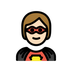 Bagaimana Superhero: Light Skin Tone emoji terlihat di Openmoji.