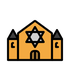 Bagaimana Synagogue emoji terlihat di Openmoji.