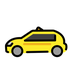 Bagaimana Taxi emoji terlihat di Openmoji.