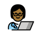 Jak wygląda emoji Technolog: karnacja średnio ciemna w Openmoji.