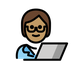 A quoi ressemblent les emoji Informaticien (tous genres): peau légèrement mate sur Openmoji.