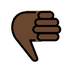 Bagaimana Thumbs Down: Dark Skin Tone emoji terlihat di Openmoji.