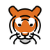 Bagaimana Tiger Face emoji terlihat di Openmoji.