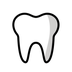 Bagaimana Tooth emoji terlihat di Openmoji.