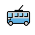 Bagaimana Trolleybus emoji terlihat di Openmoji.