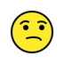 Bagaimana Unamused Face emoji terlihat di Openmoji.