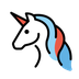 Bagaimana Unicorn emoji terlihat di Openmoji.