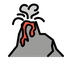 Bagaimana Volcano emoji terlihat di Openmoji.