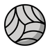 Bagaimana Volleyball emoji terlihat di Openmoji.