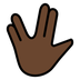 Bagaimana Vulcan Salute: Dark Skin Tone emoji terlihat di Openmoji.