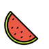 Bagaimana Watermelon emoji terlihat di Openmoji.