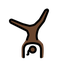 Как выглядит эмодзи Женщина-акробат: очень темный тон кожи в Openmoji.