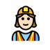 Bagaimana Woman Construction Worker: Light Skin Tone emoji terlihat di Openmoji.