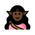 Jak wygląda emoji Kobieta elf: karnacja ciemna w Openmoji.