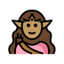 Jak wygląda emoji Kobieta elf: karnacja średnia w Openmoji.