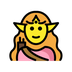 Bagaimana Woman Elf emoji terlihat di Openmoji.