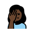 Bagaimana Woman Facepalming: Dark Skin Tone emoji terlihat di Openmoji.