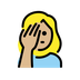 Bagaimana Woman Facepalming: Medium-Light Skin Tone emoji terlihat di Openmoji.