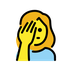 Bagaimana Woman Facepalming emoji terlihat di Openmoji.