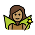 Bagaimana Woman Fairy: Medium Skin Tone emoji terlihat di Openmoji.