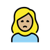 Bagaimana Woman Frowning: Medium-Light Skin Tone emoji terlihat di Openmoji.