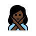 Bagaimana Woman Gesturing NO: Dark Skin Tone emoji terlihat di Openmoji.