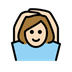 Bagaimana Woman Gesturing OK: Light Skin Tone emoji terlihat di Openmoji.