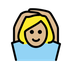 Как выглядит эмодзи Женщина за: светлый тон кожи в Openmoji.