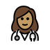 A quoi ressemblent les emoji Professionnelle de la santé: peau légèrement mate sur Openmoji.