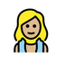 Bagaimana Woman in Steamy Room: Medium-Light Skin Tone emoji terlihat di Openmoji.