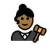 Bagaimana Woman Judge: Medium-Dark Skin Tone emoji terlihat di Openmoji.