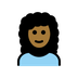 Bagaimana Woman: Medium-Dark Skin Tone, Curly Hair emoji terlihat di Openmoji.