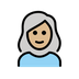 A quoi ressemblent les emoji Femme: peau moyennement claire et cheveux blancs sur Openmoji.