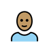 Kadın: orta cilt tonu kel emojisi Openmoji üzerinde nasıl görünüyor.