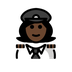 Bagaimana Woman Pilot: Dark Skin Tone emoji terlihat di Openmoji.