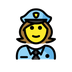 Bagaimana Woman Police Officer emoji terlihat di Openmoji.