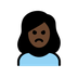 Bagaimana Woman Pouting: Dark Skin Tone emoji terlihat di Openmoji.