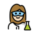 Bagaimana Woman Scientist: Light Skin Tone emoji terlihat di Openmoji.