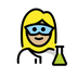 Bagaimana Woman Scientist: Medium-Light Skin Tone emoji terlihat di Openmoji.