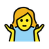 Bagaimana Woman Shrugging emoji terlihat di Openmoji.